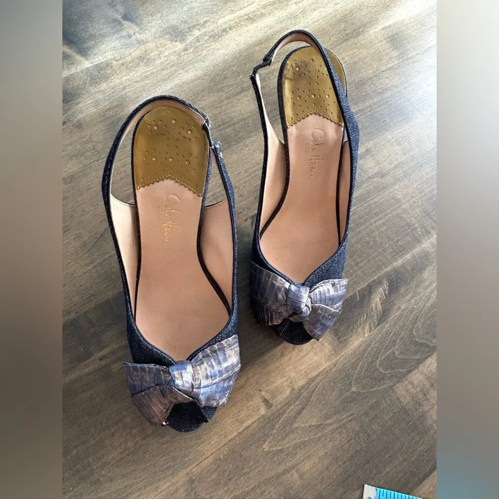 🎀🎀Cole Haan Navy Peep Toe Heels with Bow NIKE AIR